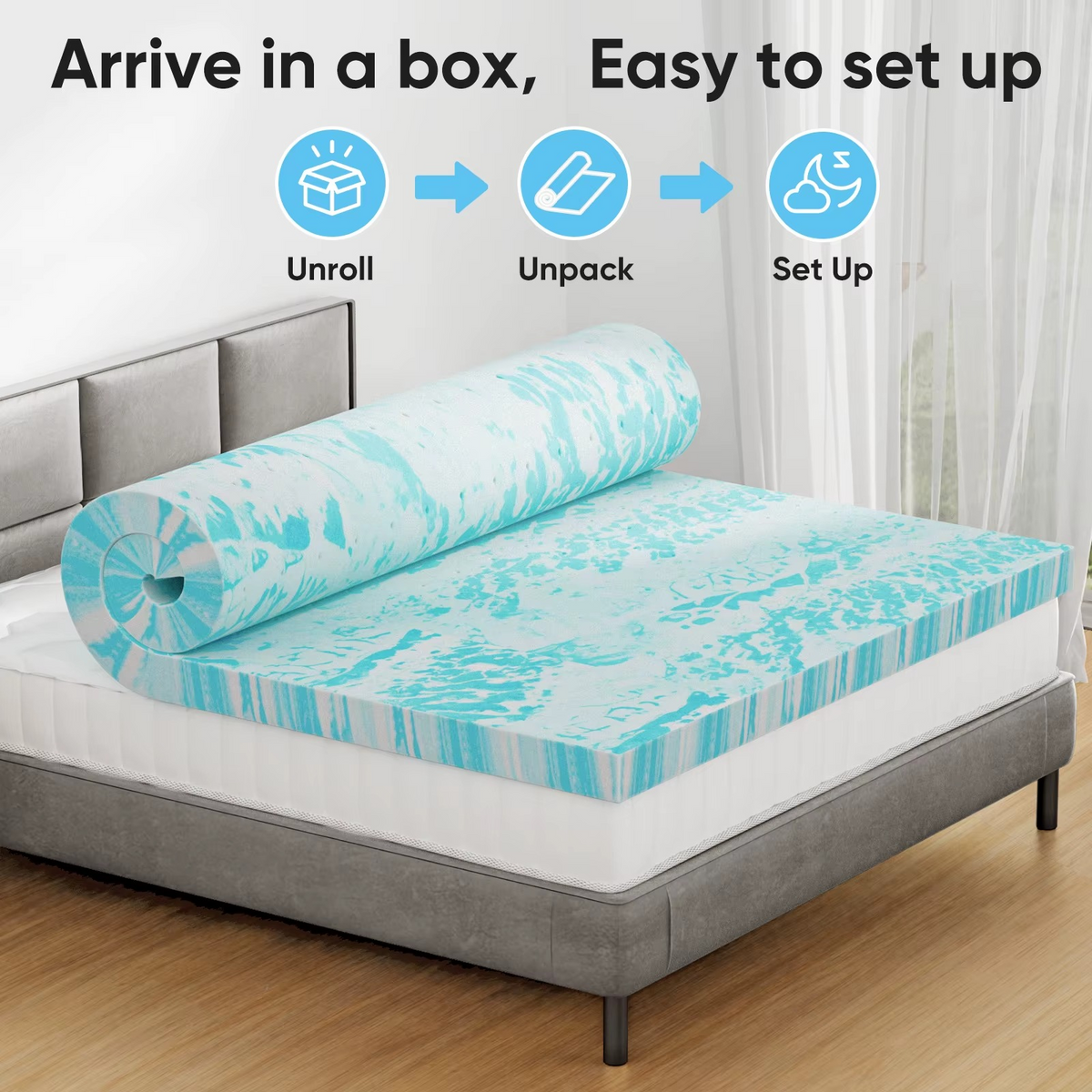 Cooling Gel Memory Foam Mattress Topper