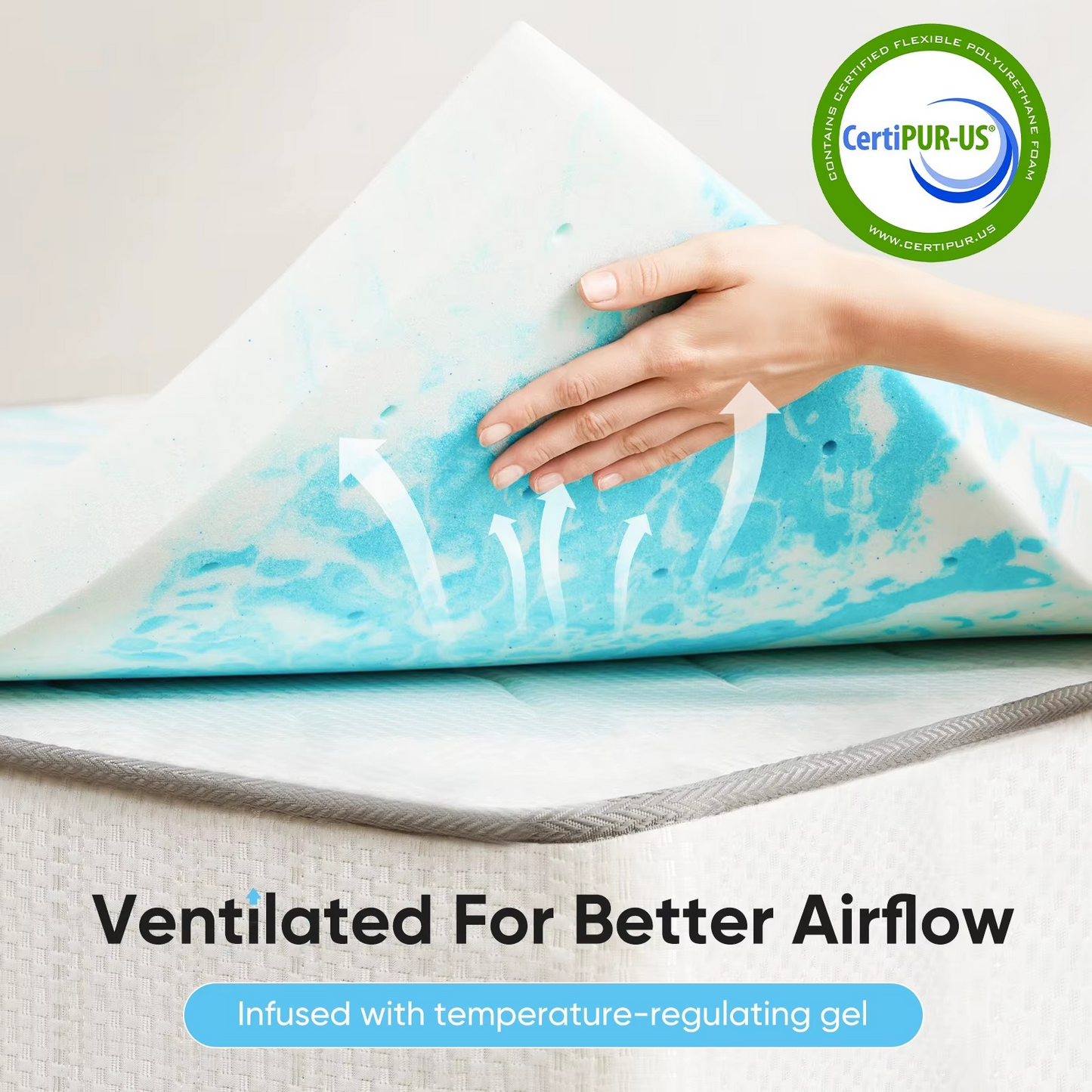 Cooling Gel Memory Foam Mattress Topper